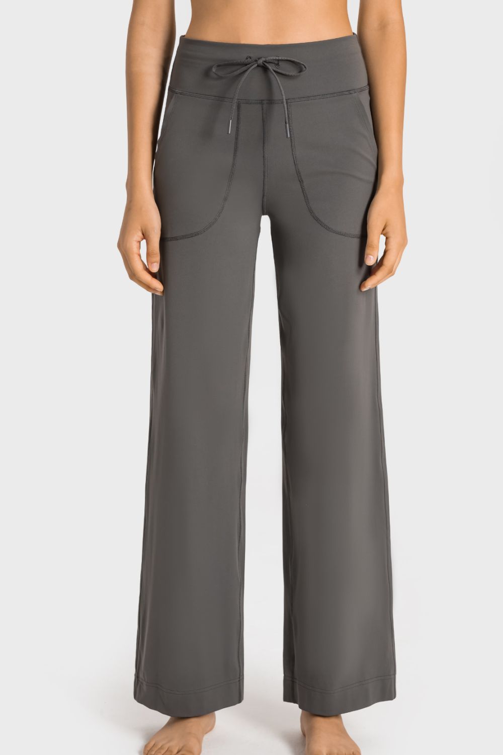Drawstring Waist Wide Leg Sports Pants with Pockets-Teresa&#39;s Fashionista LLC