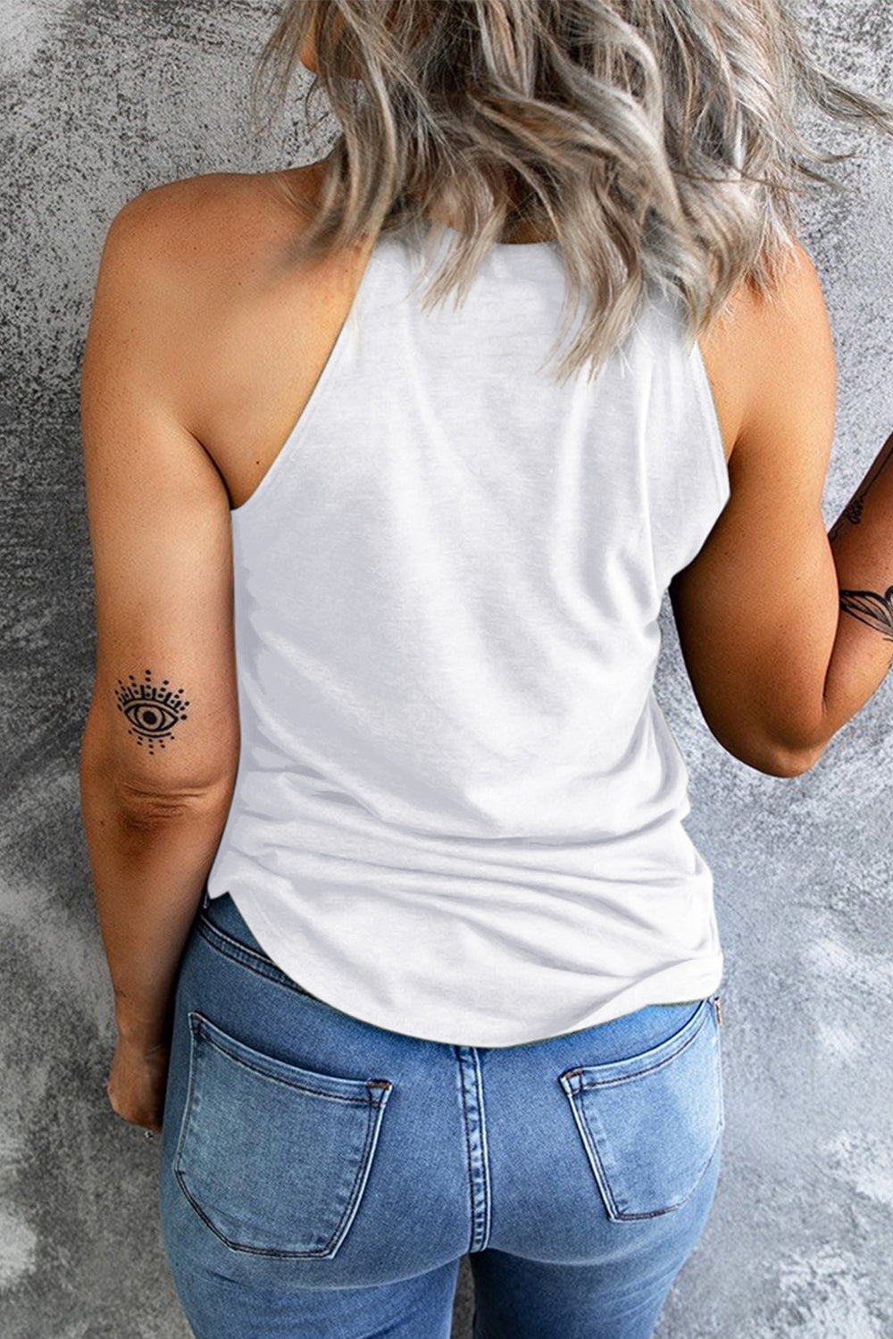 Floral Graphic Grecian Neck Tank-Teresa's Fashionista LLC