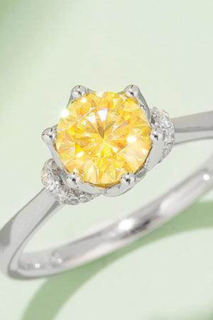 1 Carat Moissanite Contrast 925 Sterling Silver Ring-Teresa's Fashionista LLC
