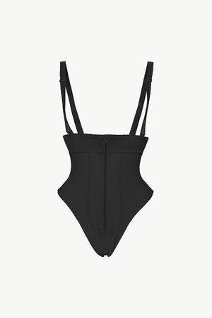 Full Size Adjustable Strap Zip-Up Shaping Bodysuit-Teresa's Fashionista LLC