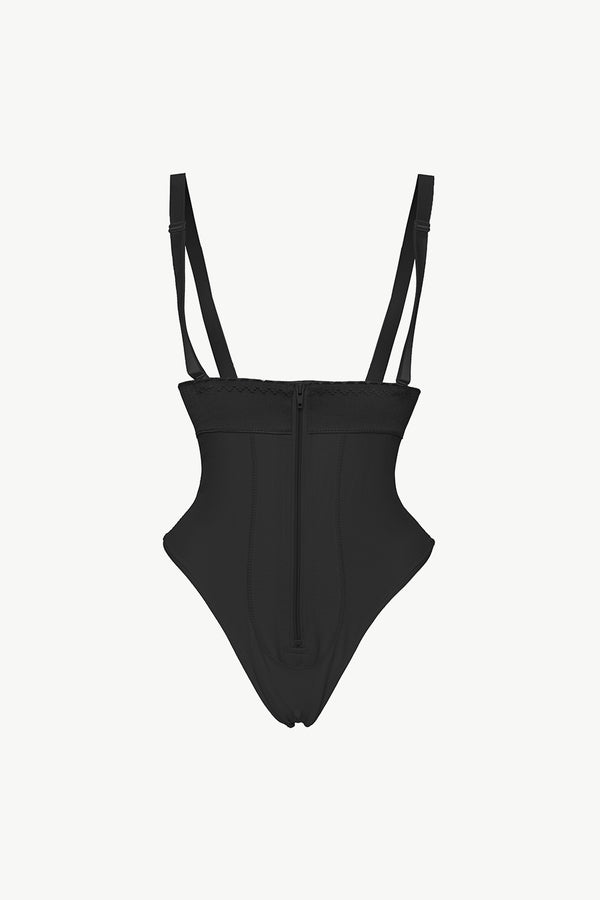 Full Size Adjustable Strap Zip-Up Shaping Bodysuit-Teresa's Fashionista LLC