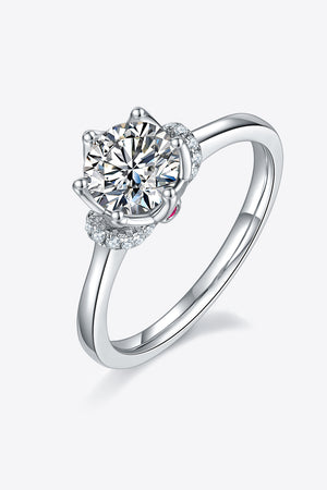 1 Carat Moissanite 925 Sterling Silver Ring-Teresa's Fashionista LLC