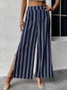 Striped Slit Wide Leg Pants-Teresa's Fashionista LLC