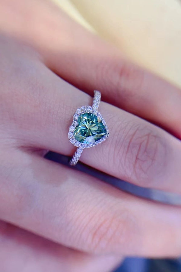 1-Carat Moissanite Heart Ring-Teresa's Fashionista LLC