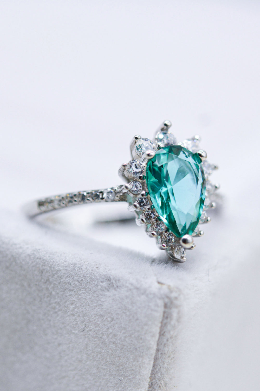 Paraiba Tourmaline Pear Shape Ring-Teresa&#39;s Fashionista LLC
