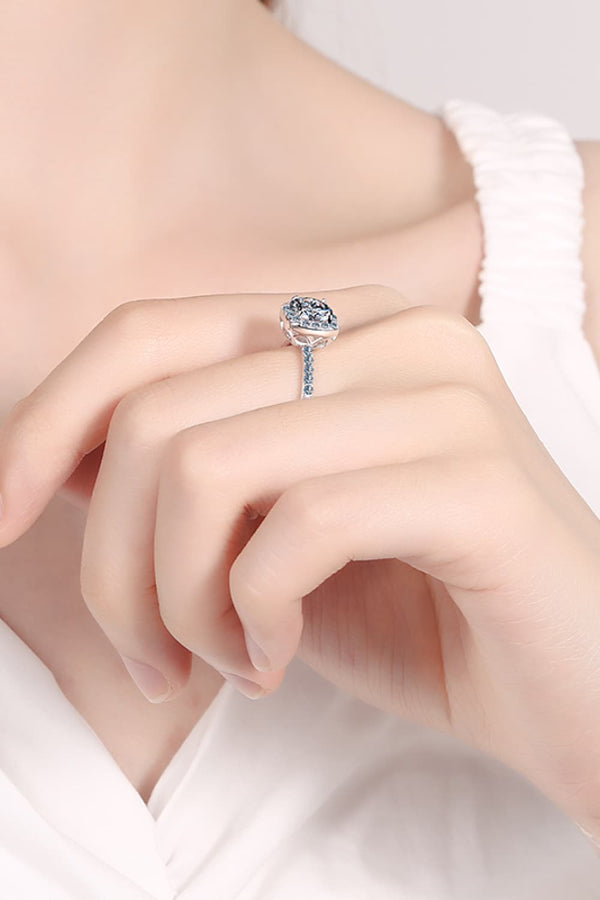 2 Carat Moissanite Square Halo Ring-Teresa's Fashionista LLC