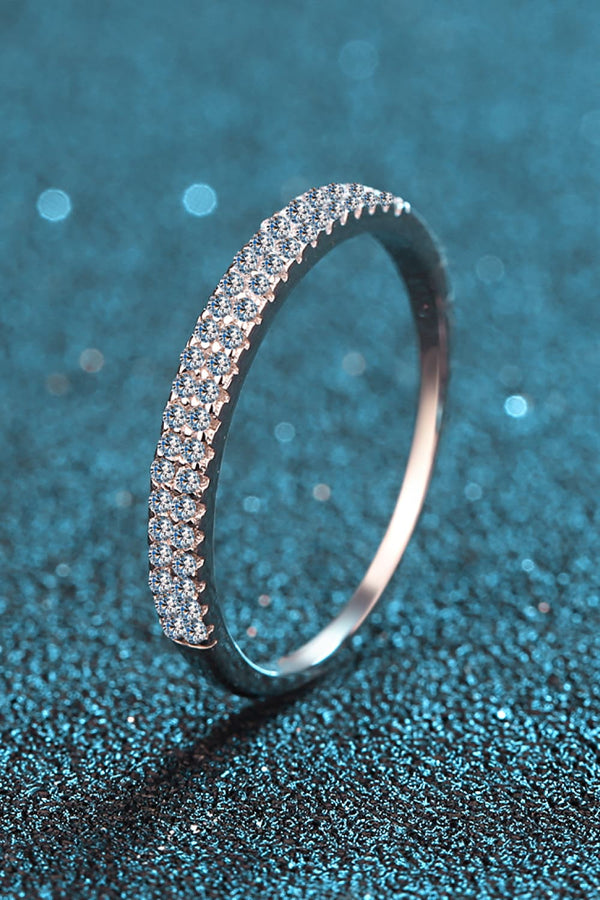 Moissanite 925 Sterling Silver Half-Eternity Ring-Teresa's Fashionista LLC