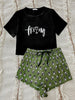 Graphic Tee and Panda Print Shorts Lounge Set-Teresa's Fashionista LLC