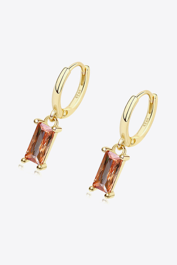 Retro 925 Sterling Silver Cubic Zirconia Drop Earrings-Teresa's Fashionista LLC
