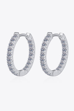 Moissanite 925 Sterling Silver Huggie Earrings-Teresa's Fashionista LLC