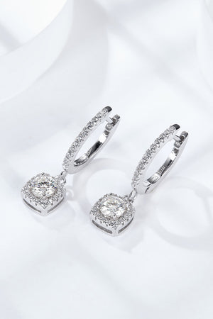 Moissanite Huggie Drop Earrings-Teresa's Fashionista LLC