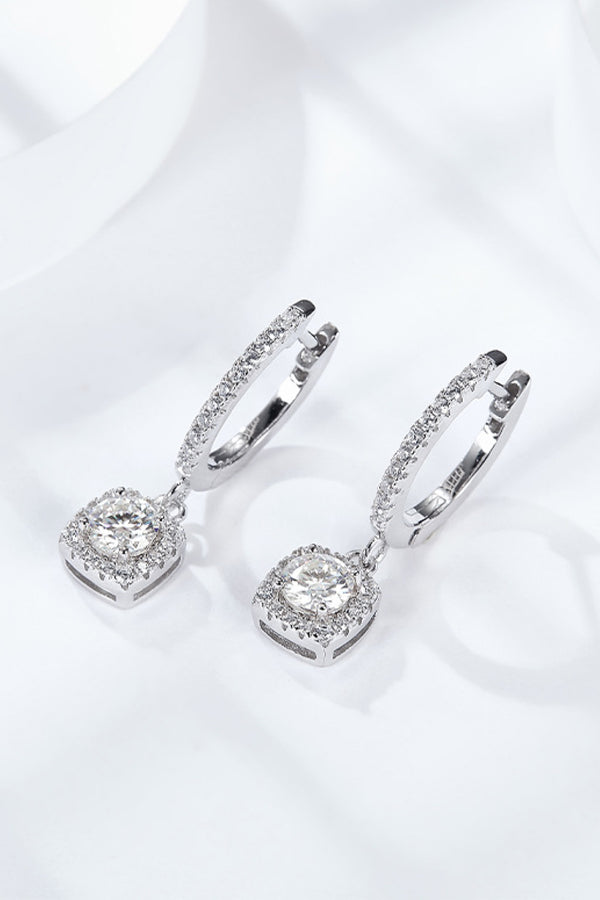 Moissanite Huggie Drop Earrings-Teresa's Fashionista LLC