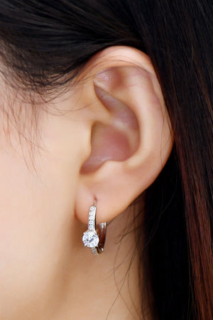 Carry Your Love 1 Carat Moissanite Platinum-Plated Earrings-Teresa's Fashionista LLC