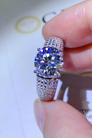 3 Carat Moissanite Side Stone Ring-Teresa's Fashionista LLC