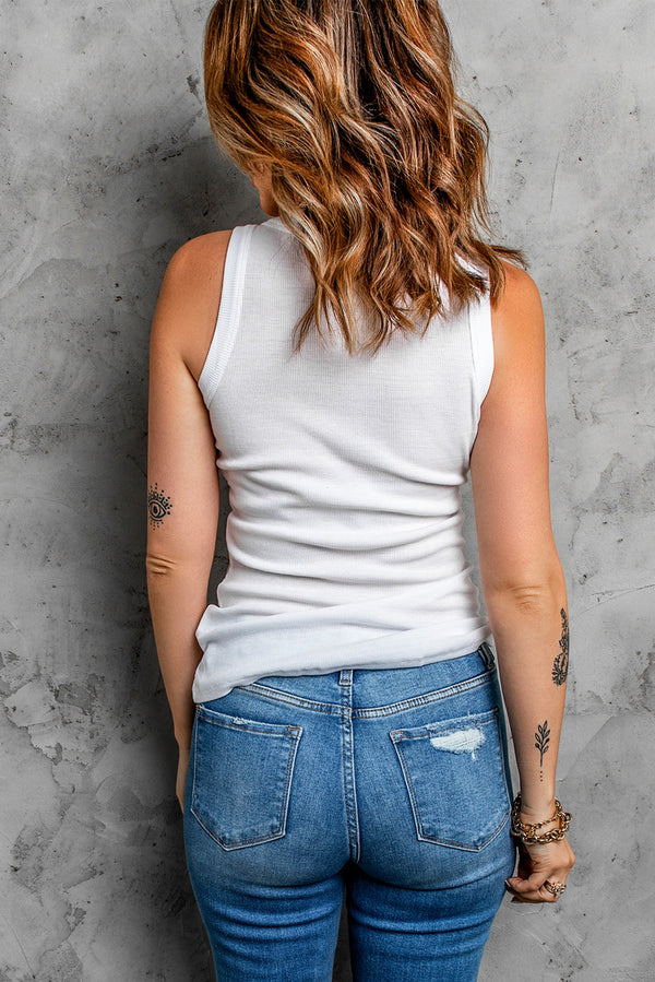 Round Neck Sleeveless Tank-Teresa's Fashionista LLC