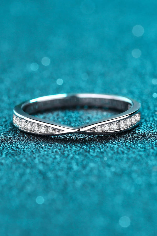 Moissanite Rhodium-Plated Ring-Teresa's Fashionista LLC