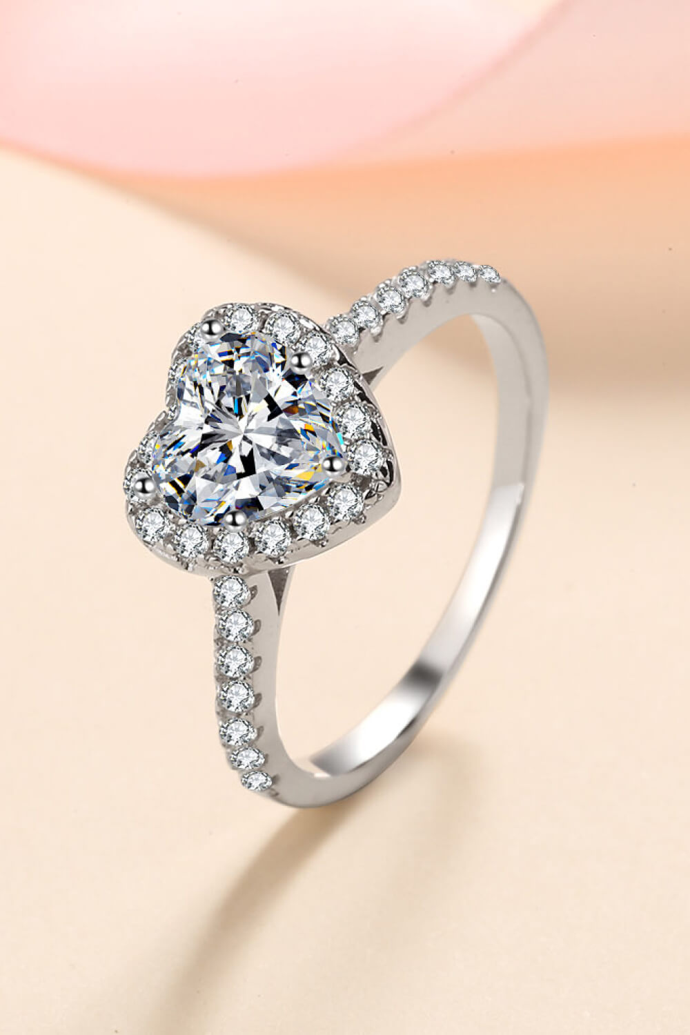 1 Carat Moissanite Heart-Shaped Ring-Teresa's Fashionista LLC