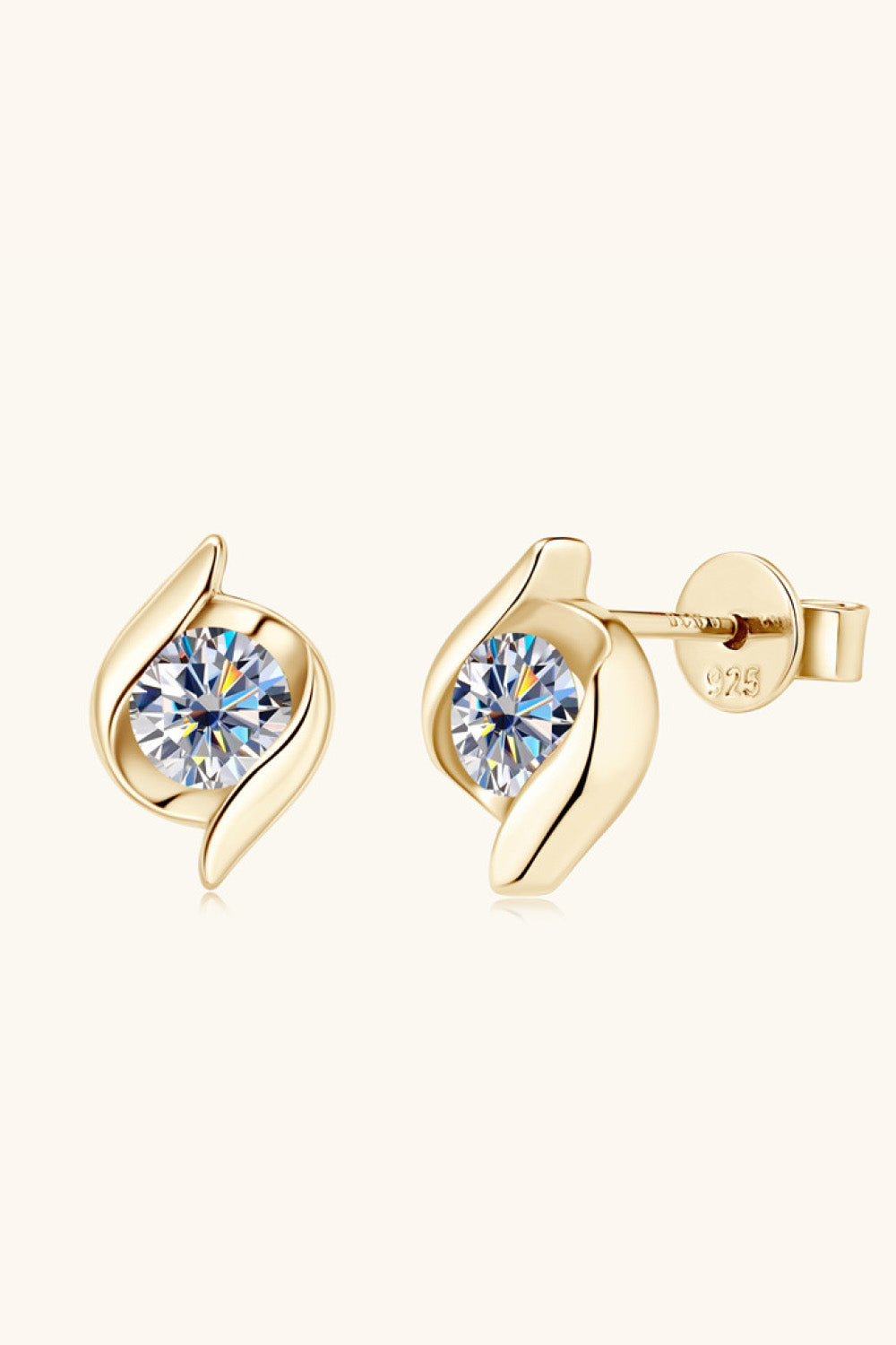 1 Carat Moissanite 925 Sterling Silver Stud Earrings-Teresa's Fashionista LLC