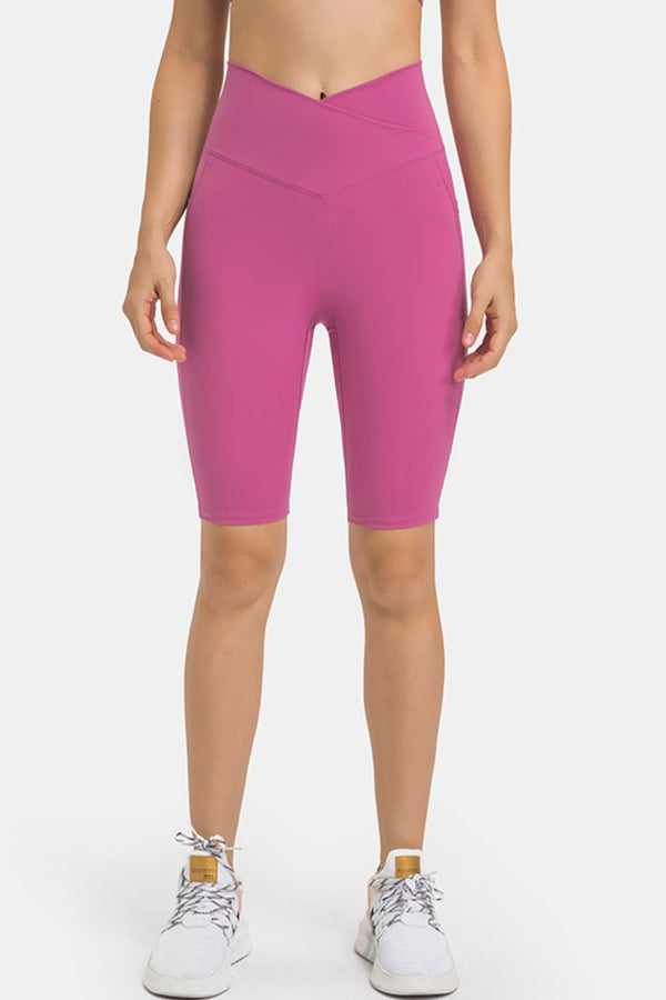 High Waist Biker Shorts with Pockets-Teresa's Fashionista LLC