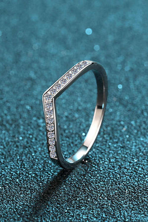 Minimalist Moissanite Rhodium-Plated Ring-Teresa's Fashionista LLC