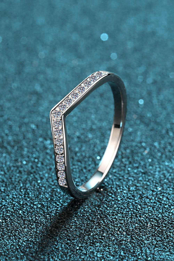 Minimalist Moissanite Rhodium-Plated Ring-Teresa's Fashionista LLC