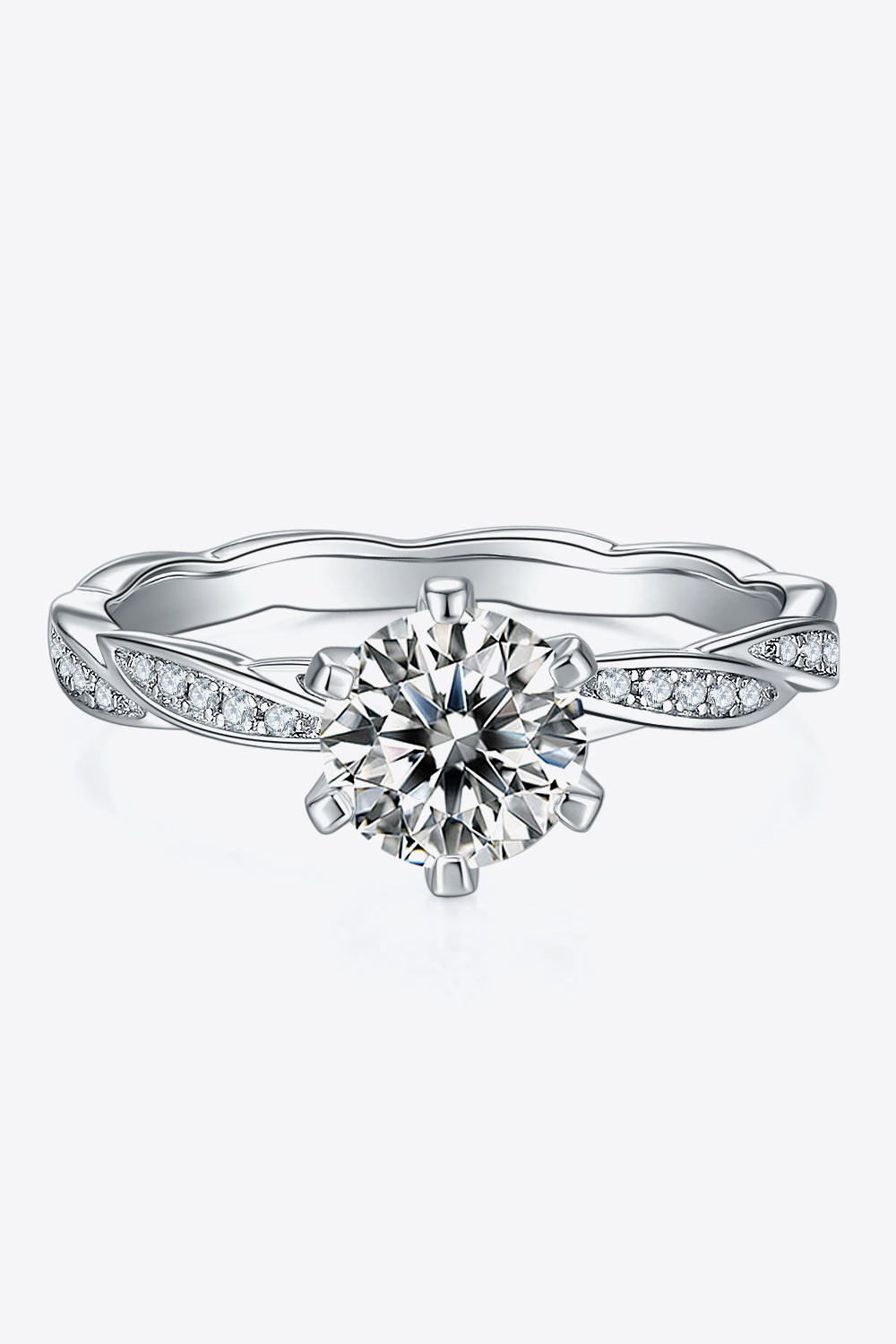 1 Carat Moissanite 925 Sterling Silver Ring-Teresa's Fashionista LLC