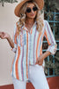Striped Button-Up Curved Hem Shirt with Breast Pocket-Teresa's Fashionista LLC