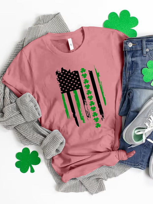 Graphic Round Neck Short Sleeve T-Shirt-Teresa's Fashionista LLC