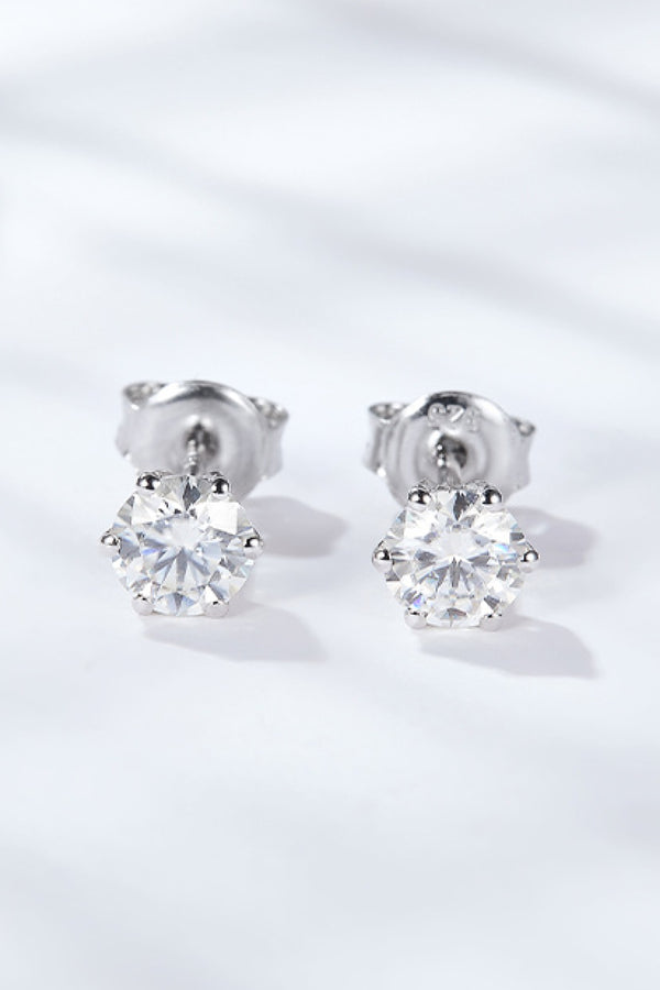 Good Days Ahead Moissanite Stud Earrings-Teresa's Fashionista LLC