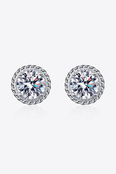 2 Carat Moissanite 925 Sterling Silver Stud Earrings-Teresa's Fashionista LLC