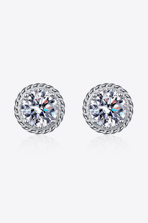 2 Carat Moissanite 925 Sterling Silver Stud Earrings-Teresa's Fashionista LLC