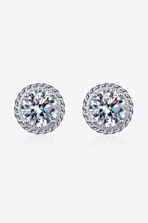 2 Carat Moissanite 925 Sterling Silver Stud Earrings-Teresa's Fashionista LLC
