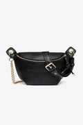 PU Leather Chain Strap Crossbody Bag-Teresa's Fashionista LLC