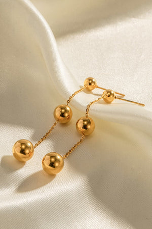 Ball Bead and Chain Stainless Steel Earrings-Teresa's Fashionista LLC