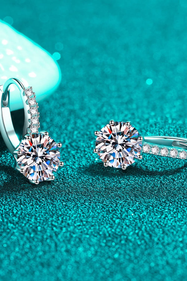 4 Carat Moissanite 925 Sterling Silver Earrings-Teresa's Fashionista LLC