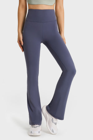 Elastic Waist Flare Yoga Pants-Teresa's Fashionista LLC
