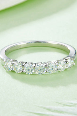 Moissanite Platinum-Plated Half-Eternity Ring-Teresa's Fashionista LLC