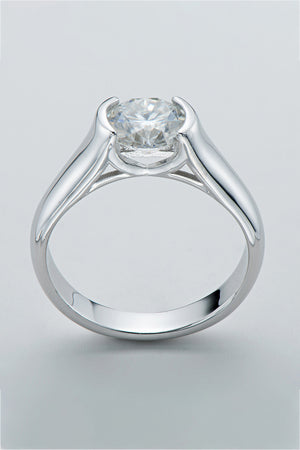 Looking Good 2 Carat Moissanite Platinum-Plated Ring-Teresa's Fashionista LLC