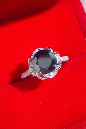 2 Carat Black Moissanite Floral Ring-Teresa's Fashionista LLC