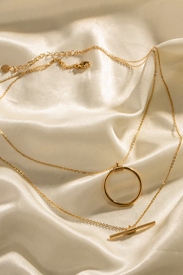 Double-Layered Stainless Steel Necklace-Teresa's Fashionista LLC