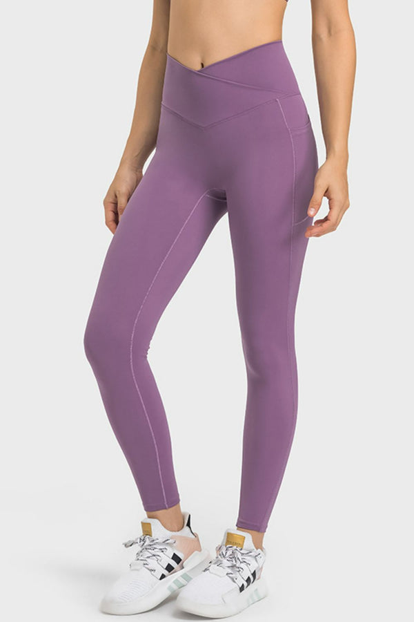 V-Waist Yoga Leggings with Pockets-Teresa's Fashionista LLC