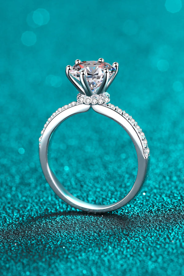 925 Sterling Silver 2 Carat Moissanite Ring-Teresa's Fashionista LLC