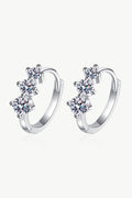 Sterling Silver Moissanite Huggie Earrings-Teresa's Fashionista LLC