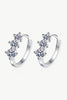 Sterling Silver Moissanite Huggie Earrings-Teresa's Fashionista LLC