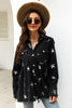 Collared Neck Star Print Long Sleeve Denim Jacket-Teresa's Fashionista LLC