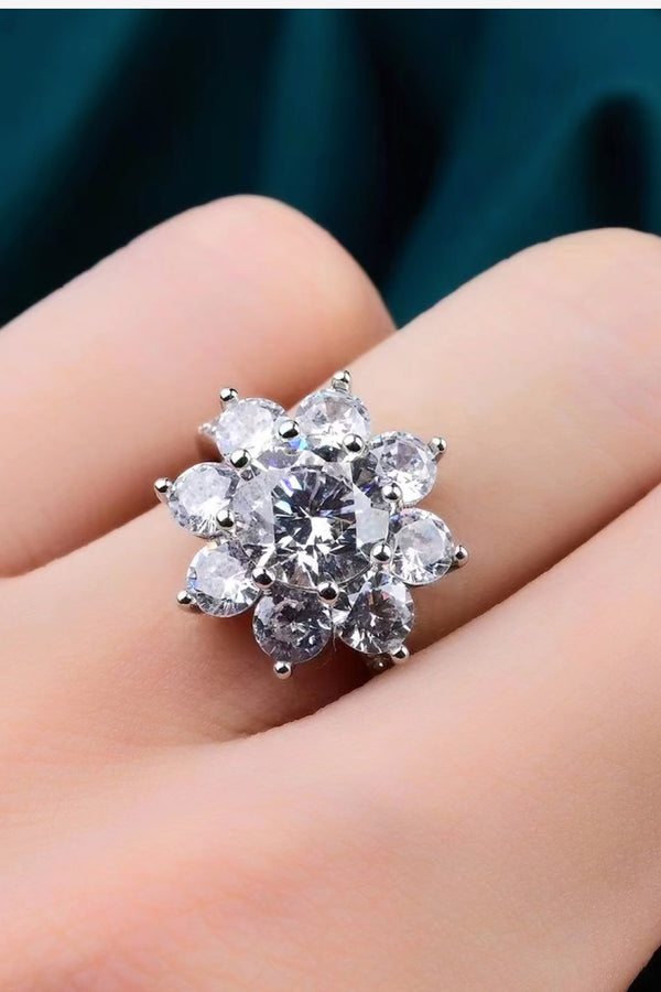 1 Carat Moissanite Flower Ring-Teresa's Fashionista LLC
