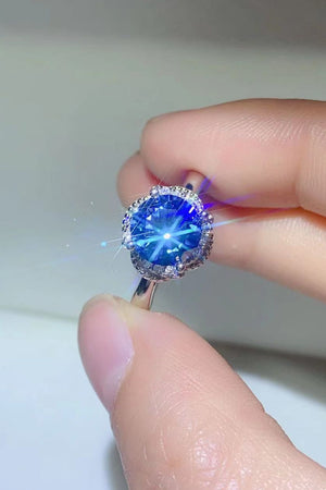 2 Carat Moissanite Contrast 925 Sterling Silver Ring-Teresa's Fashionista LLC
