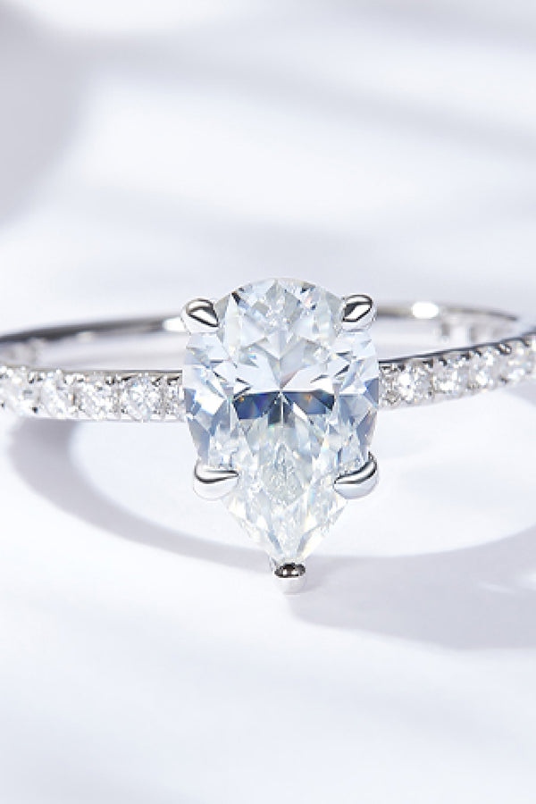 1.8 Carat Moissanite Side Stone Ring-Teresa's Fashionista LLC