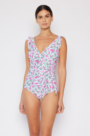 Marina West Swim Full Size Float On Ruffle Faux Wrap One-Piece in Roses Off-White-Teresa's Fashionista LLC