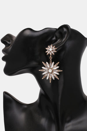 Zinc Alloy Star Shape Dangle Earrings-Teresa's Fashionista LLC